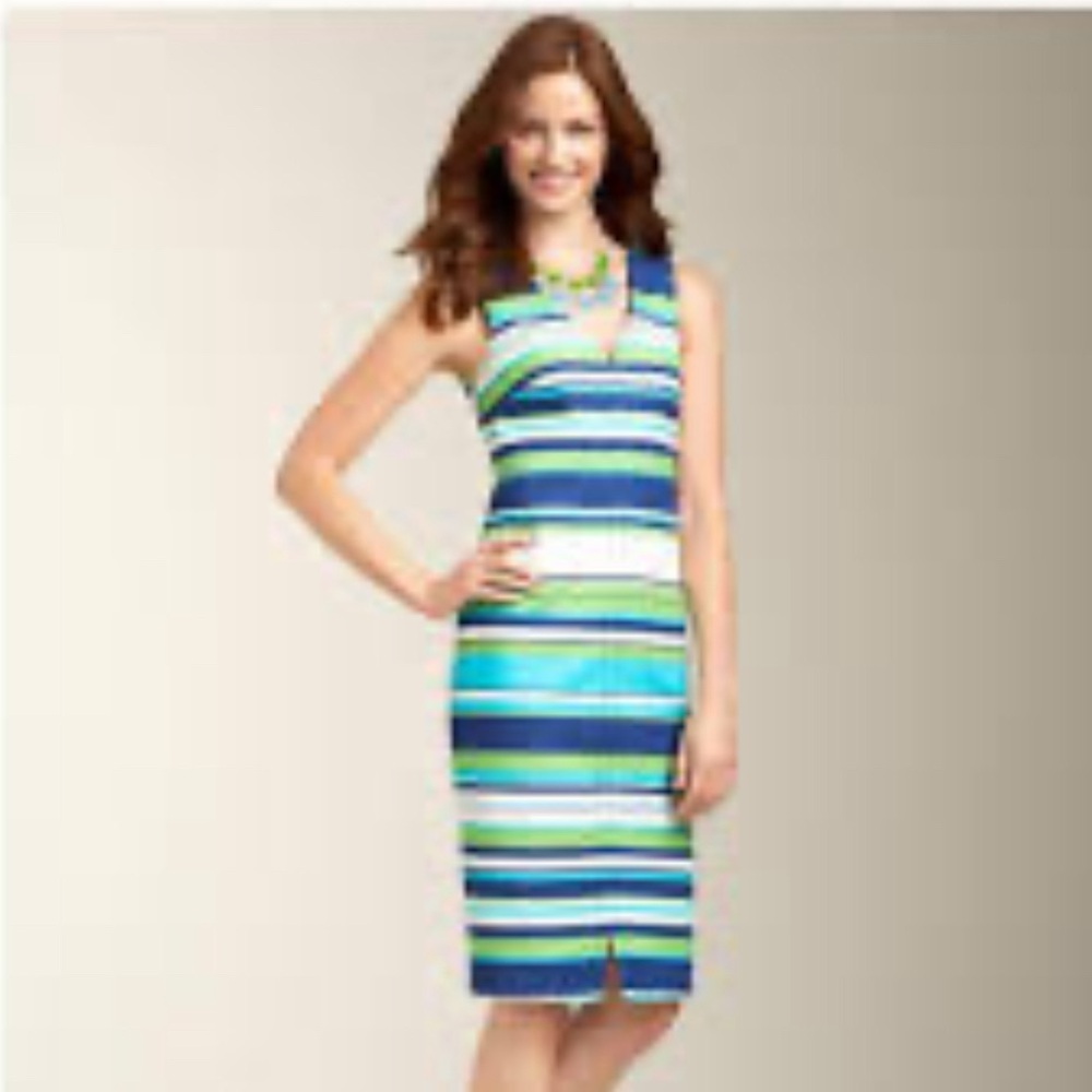 Talbots Peyton striped shift knee-length dress, sz 8